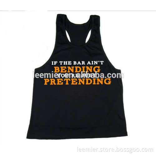 Custom logo printing dry fit fabric fitness singlet